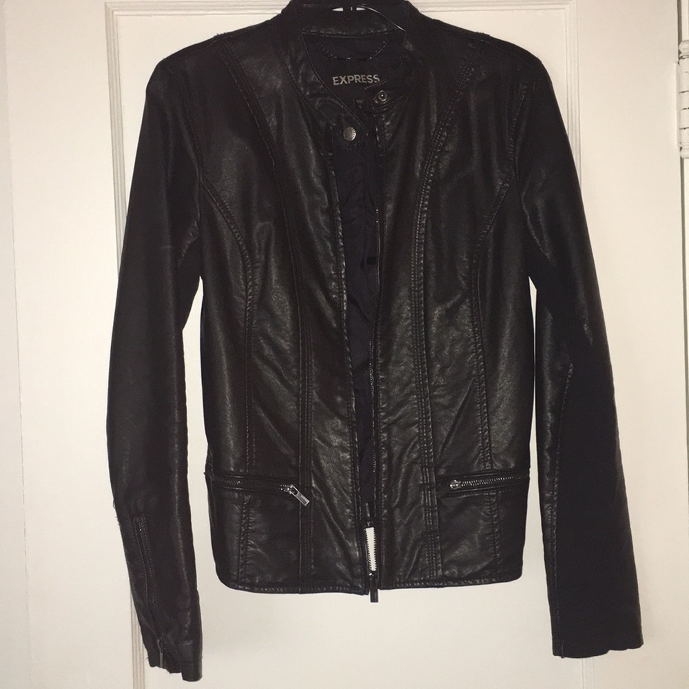 Black leather jacket